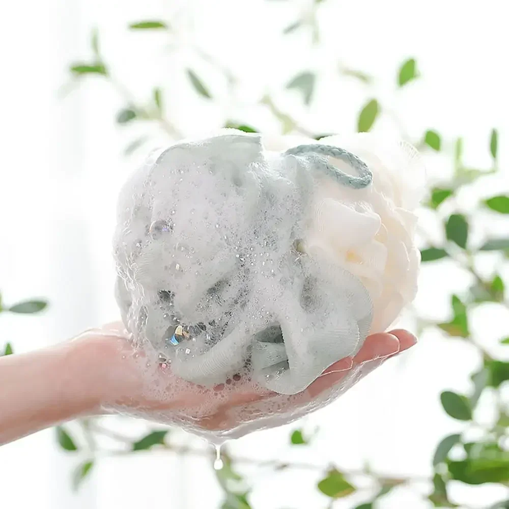 นุ่มตาข่ายโฟมฟองน้ํา Body Scrub Exfoliating กลับแปรงทําความสะอาดผิว Bath Bubble Ball Skin Care อุปกรณ์อาบน้ํา