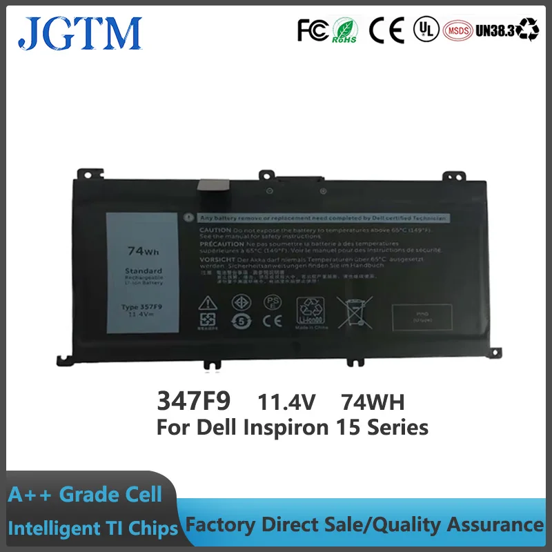 JGTM 11.1V 74Wh 357F9 Replacement Laptop Battery for Del Inspir 15 7000 7557 7559 7566 7567 5576 5577 INS15PD Series Notebook 71