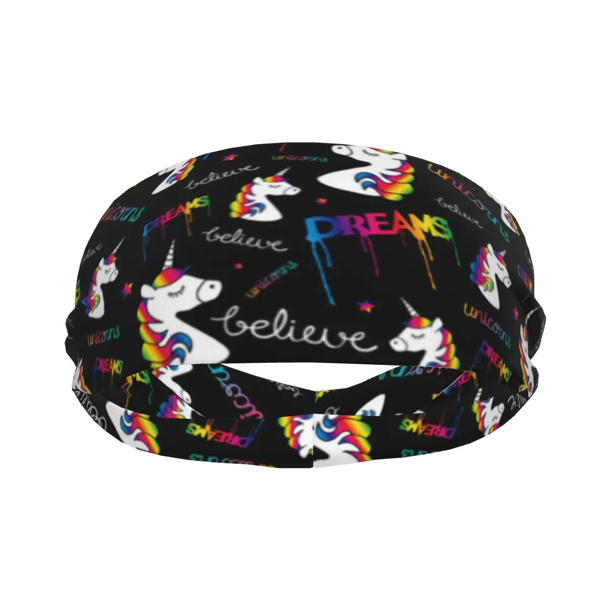 

Sports Headband Portable Hair Band Unicorns Dreams Magical Pattern Hair Wrap Brace Cycling Running Exercising Sweatband