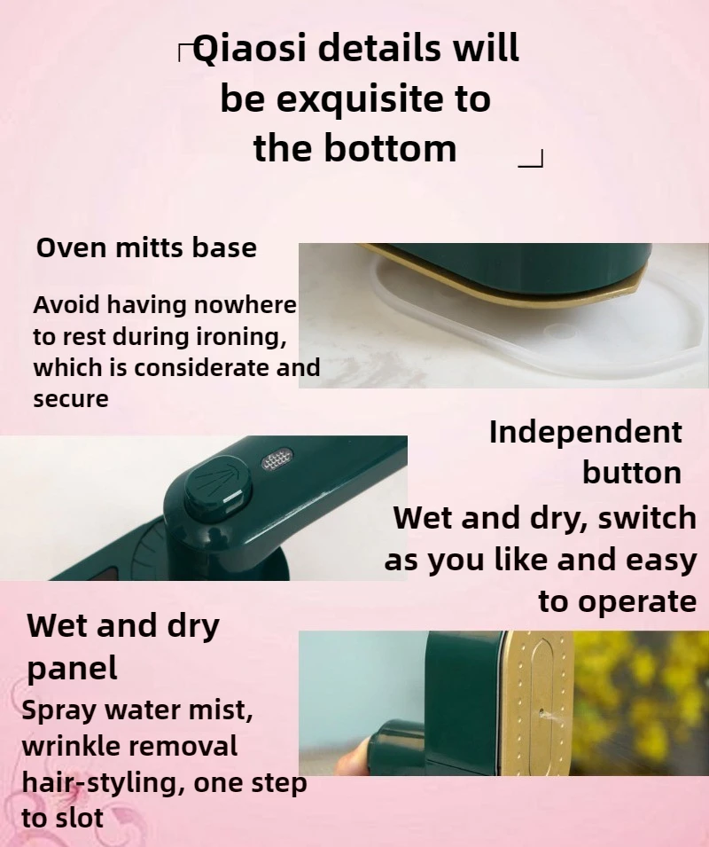 110 V-240 V Piccolo Ferro Da Sospeso A Vapore Portatile Artefatto Da Stiro A Bassa Potenza Per Uso Domestico Palmare A Due Velocità Regolabile Ferro Vestiti