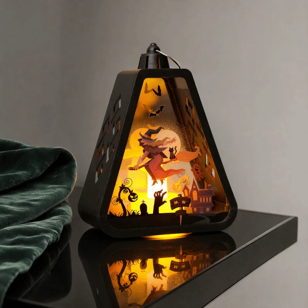 Creative Plastic Halloween LED Lamp Battery Operated LED Light Mini Pumpkin Lanterns Cordless Halloween Night Light Home Decor