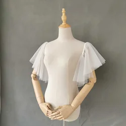 Bridal Arm Sleeve Net Satin Cuff Thin Bride Wedding Accessory Decoration Shoulder Flower