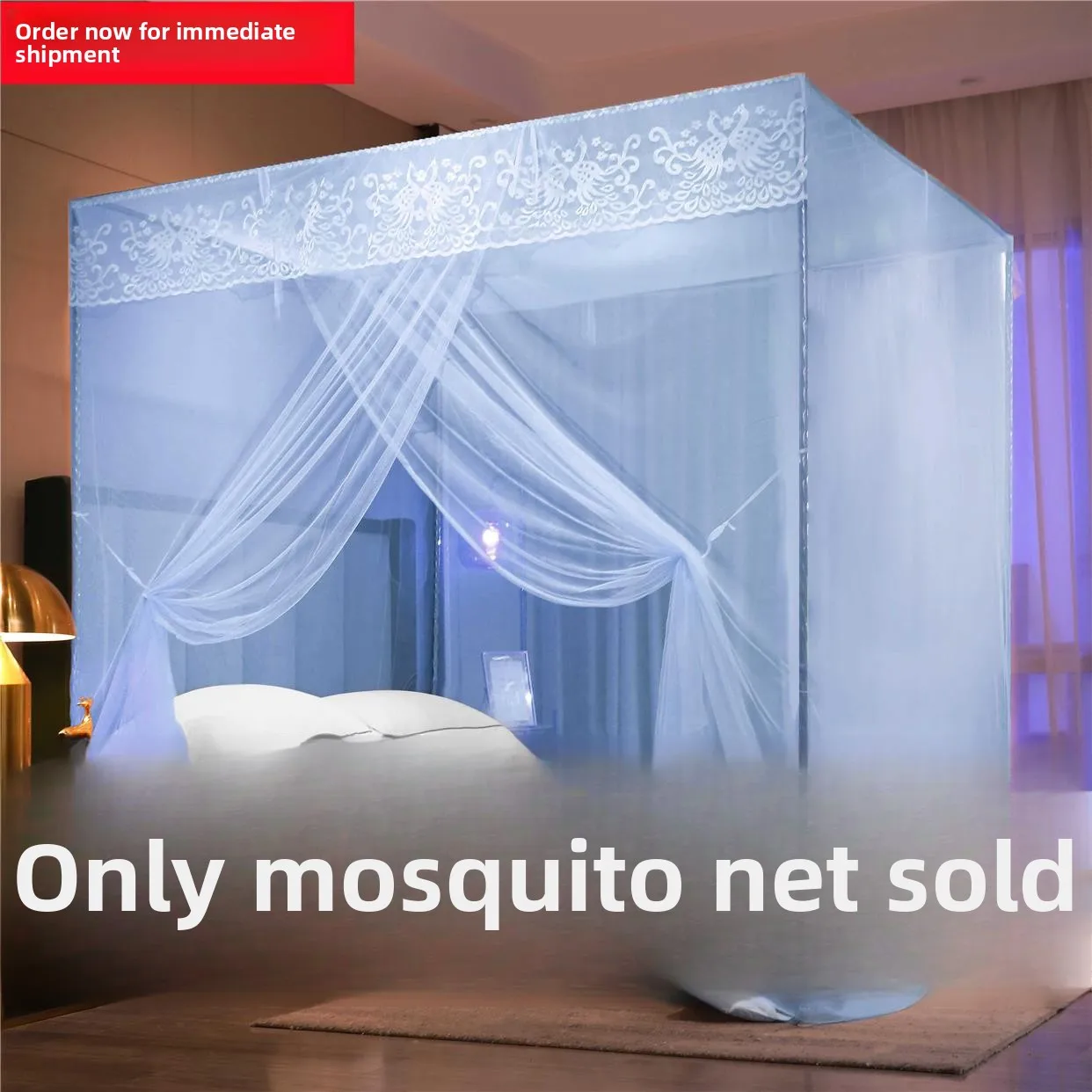 Mosquitera de Estilo Princesa, Ensada y Encriptada, Diseño Tradicional de Una Puerta, Uso Doméstico, Fibra de Poliéster de...