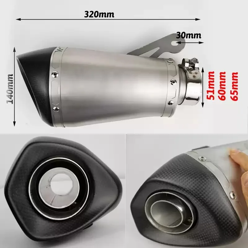 Modified Motorcycle Exhaust Muffler Pipe Fit S1000RR 2010-2014 S1000R 2010-2016  Replacement Part