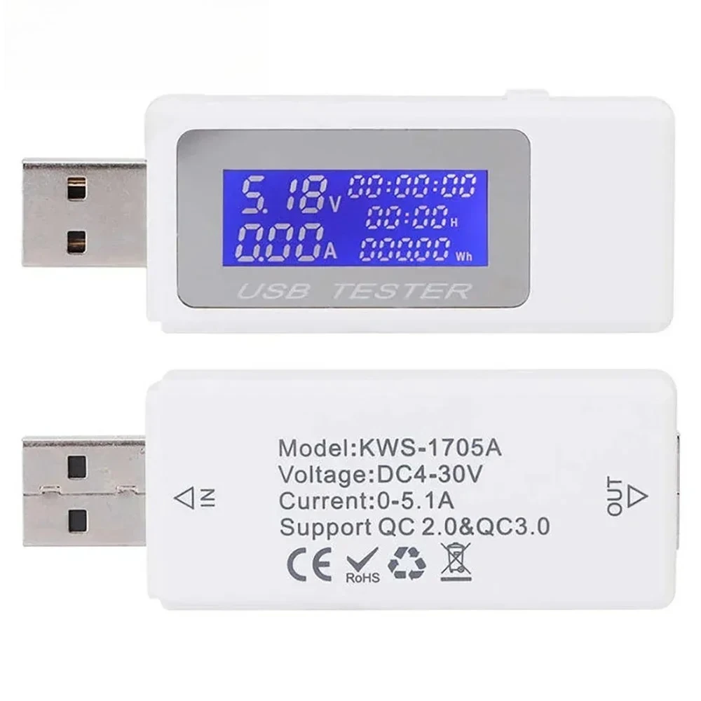 USB Current Voltage Capacity Tester USB Capacity Tester USB Voltage and Current Meter Detects Charger Capacity Detector