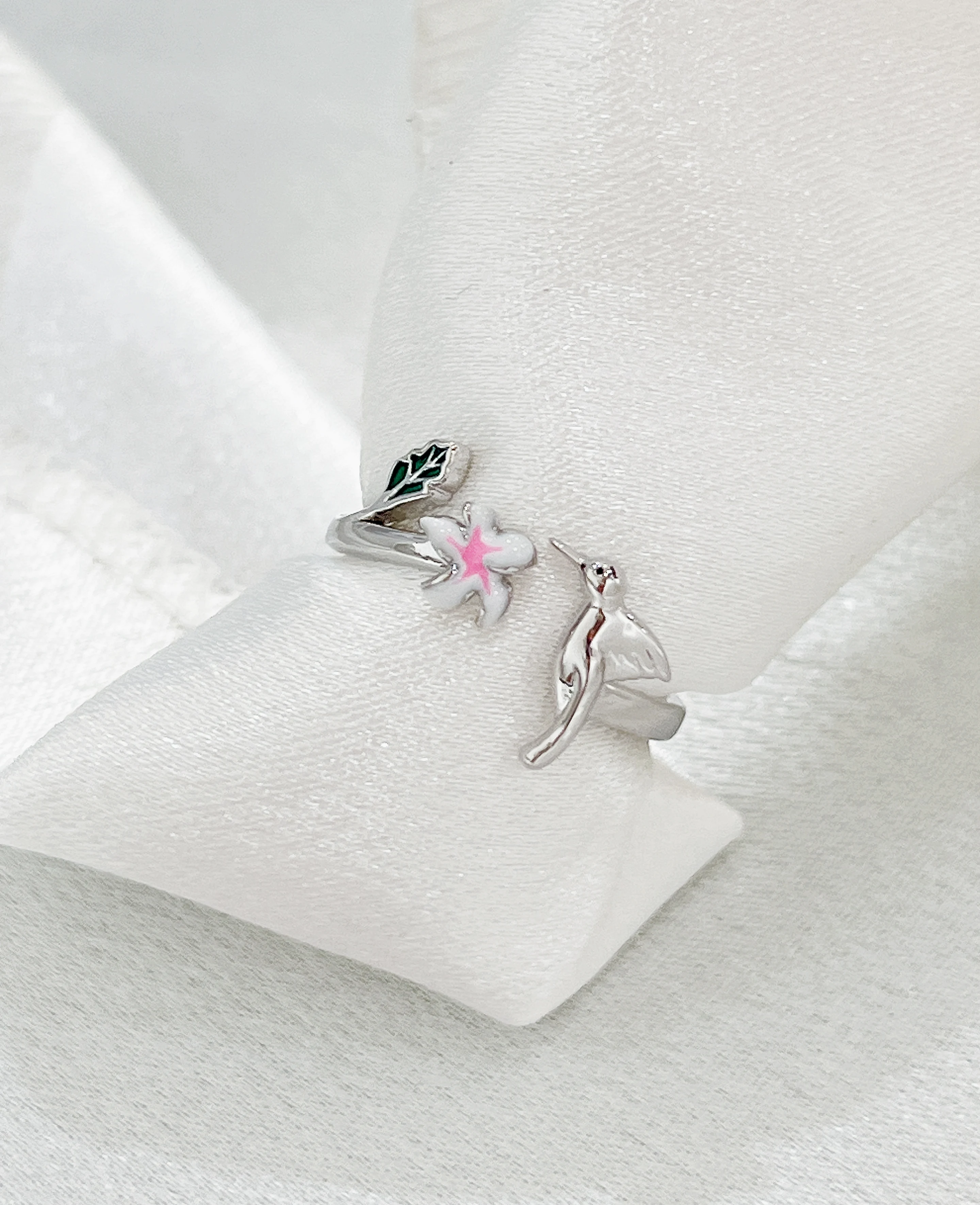 أزياء الطيور زهرة المينا الدائري قابل للتعديل تصميم الاصبع المفتوح قسط يشعر اليد مجوهرات عبر الحدود نمط المتخصصة #5