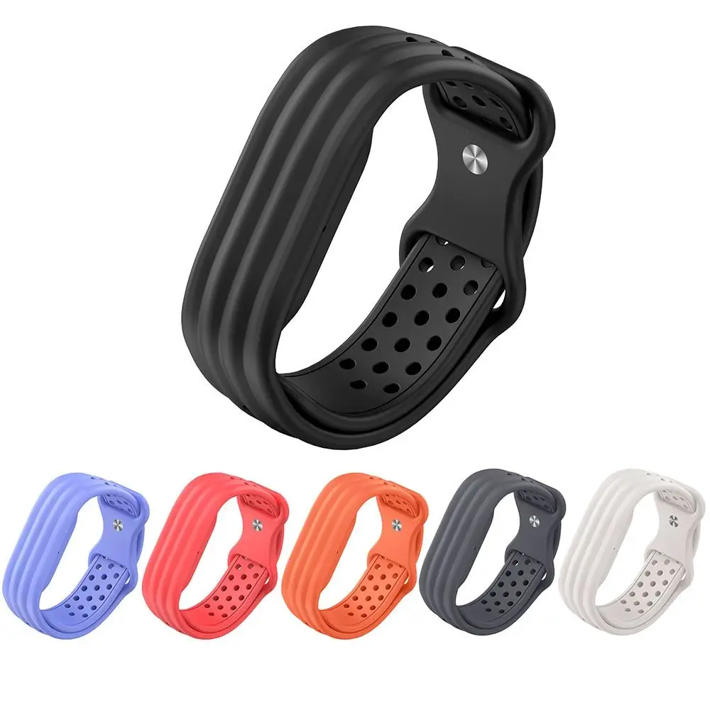 Soft Silicone Strap Hole Design Adjustable Fitness Tracker Wristband Breathable Water Resistant for Google Fitbit Air