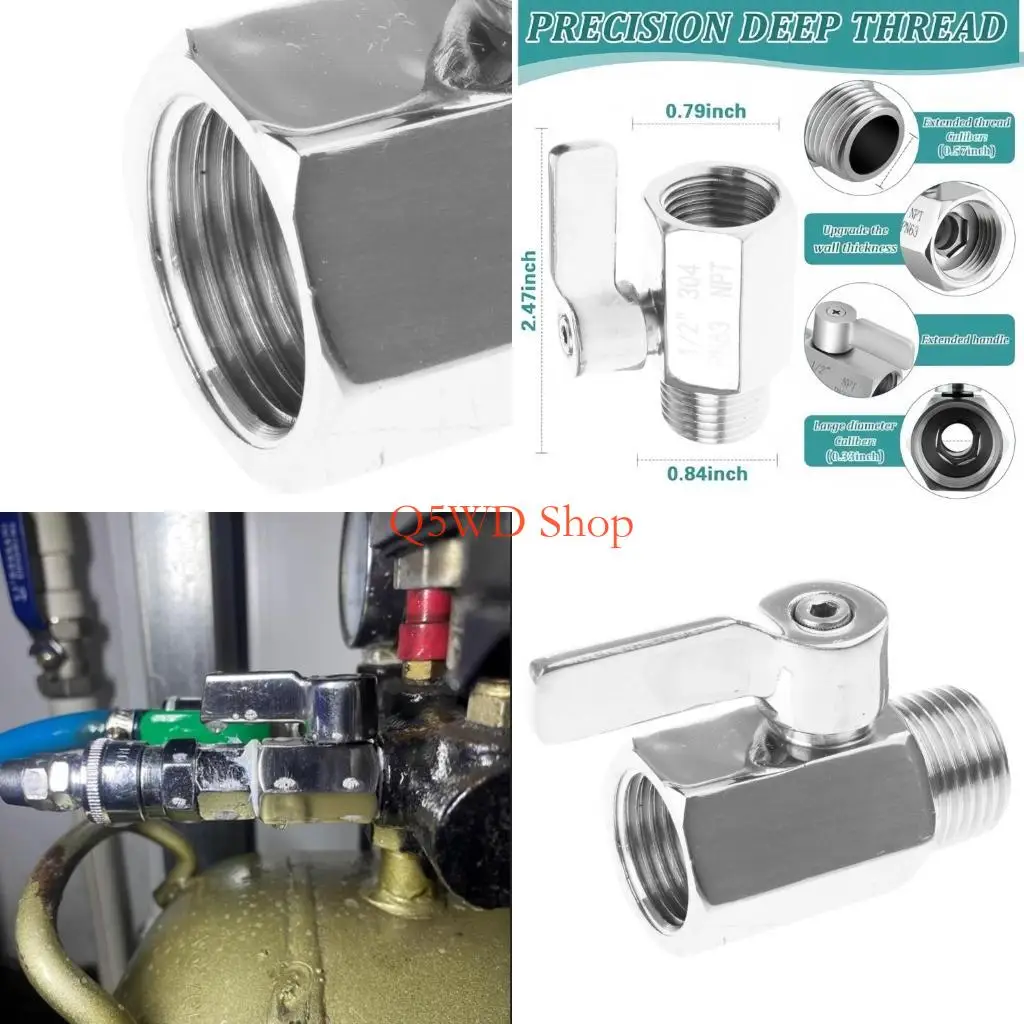 

Q5WD Маленькие шаровые краны из нержавеющей стали для ручного душа-биде-распылителя Резьба NPT Компактное устройство управления