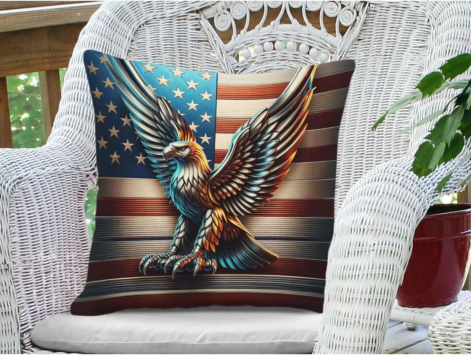 Decorative American Flag Eagle Pillowcase Cover Patriotic US Patriot Gift Cushion Bedding Throw Pillowcase Case