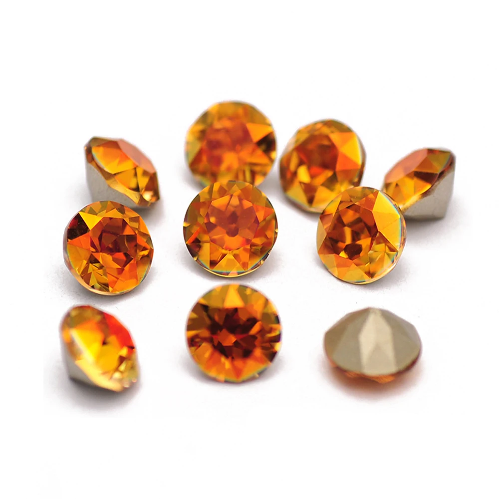 10PCS Super Bunte 5A Xirius Strass DIY Schmuck Machen Glas Perlen Pointback Runde Kleber Auf Nail art Zubehör Kristalle – Detail 19