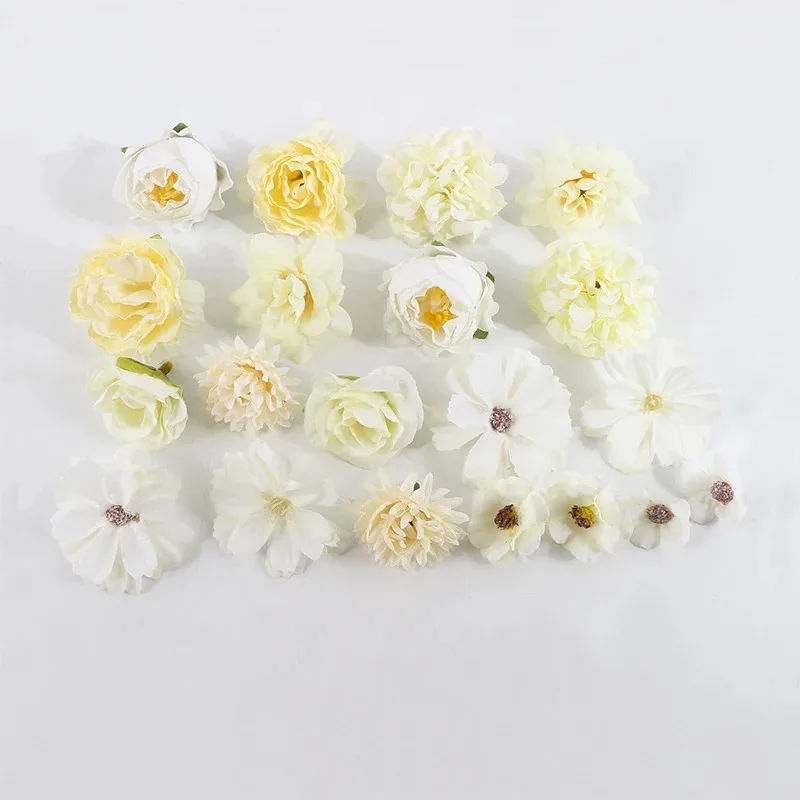 20 Teile/satz 4 cm Seide Rose Künstliche Gänseblümchen Blütenköpfe für Handwerk Kranz Hochzeit Dekor DIY Tisch Home Room Decor gefälschte Blumen – Detail 13