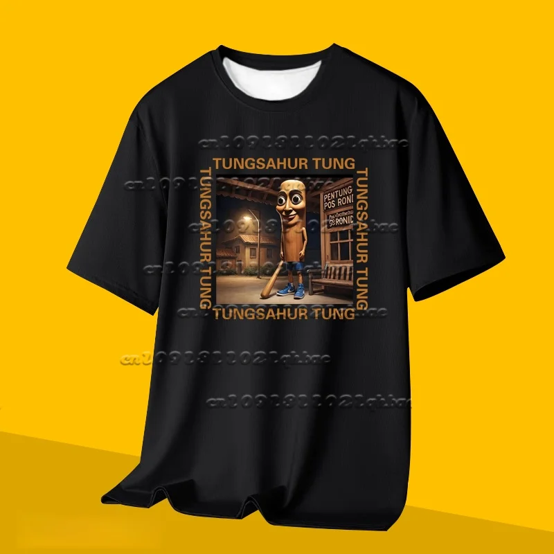 تي شيرت American Foreign Mountain and Sea Classic Coffee Ninja Shark Wooden Man مطبوع بأكمام قصيرة