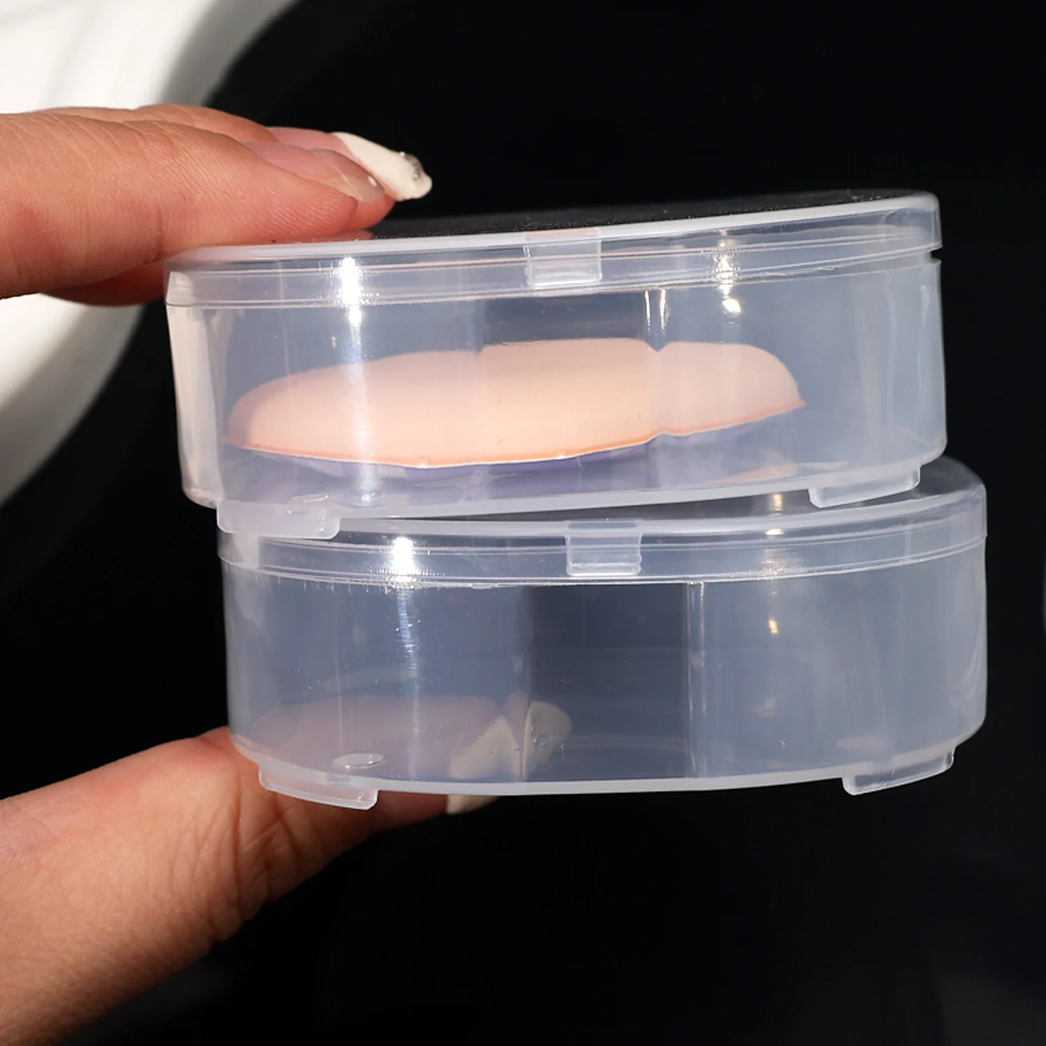 Boîte de rangement de bouffées de poudre en plastique Transparent, 1/20 pièces, boîtes d'emballage de stockage respirantes, résistantes à l'humidité et à la poussière, étui de maquillage, outils