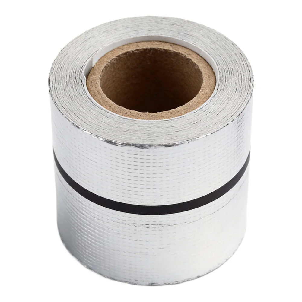 Exhaust Header Wrap Aluminum Foil Heat Shield Tape Performance Enhancement Extreme Heat Resistance 5M*5cm L*W Engine Performance