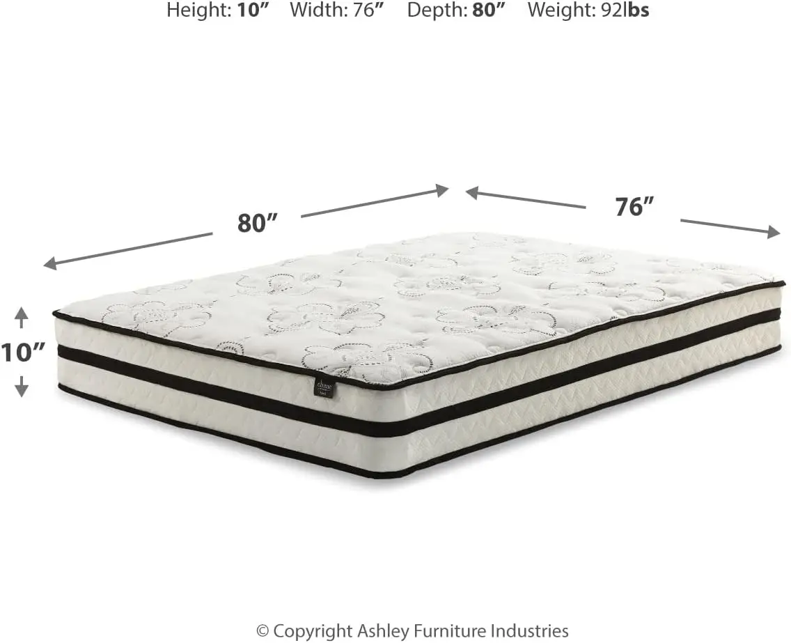 King Size 10 Inch Medium Firm Hybrid Mattress with Cooling Gel Memory Foam Maximum Lumbar Support 43