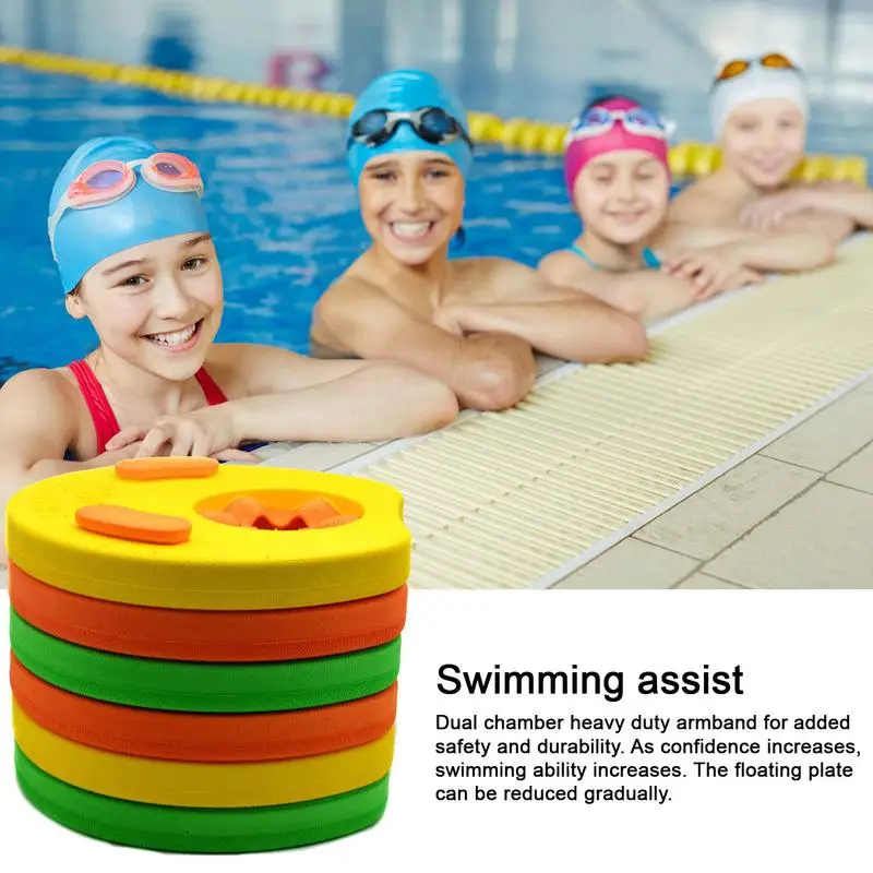 

EVA Foam Swim Learning Discs 6pcs/Set Detachable Kid Arm Float Discs Water Floating Sleeves Foam Armband Pool Set