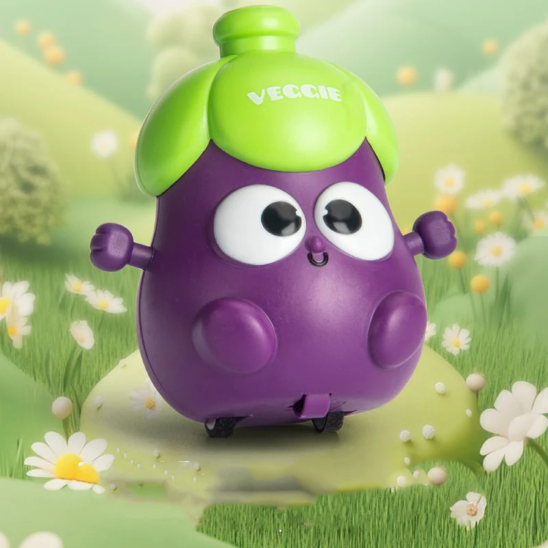 1 pçs diversão crianças imprensa carro de brinquedo do bebê dos desenhos animados multi estilo legumes berinjela repolho cebola glide carro criativo presente aniversário brinquedos