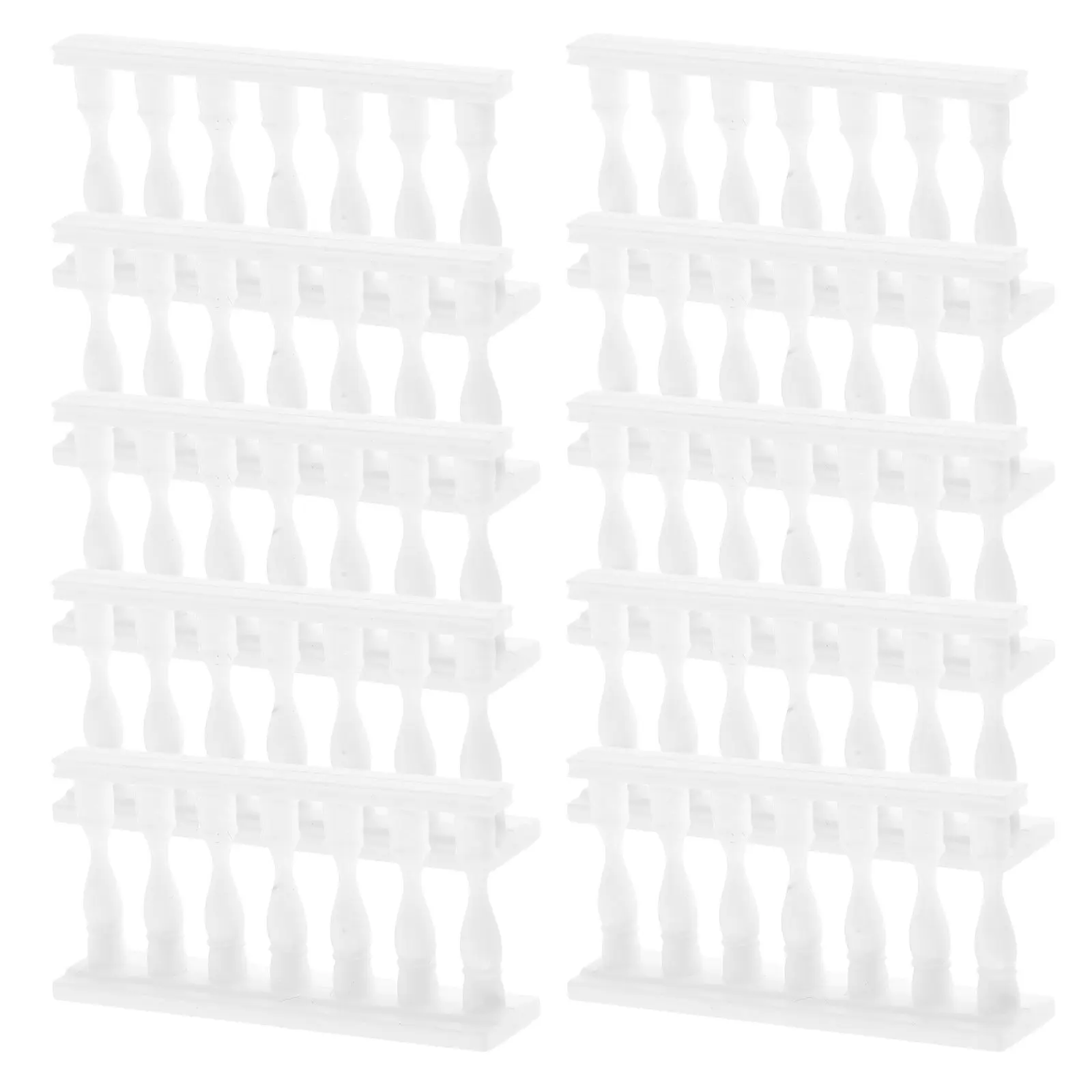 10Pcs Miniature Fence for Micro Landscapes Dollhouse Villas DIY Projects Plastic Decorative Fence Longlasting Scene Layout