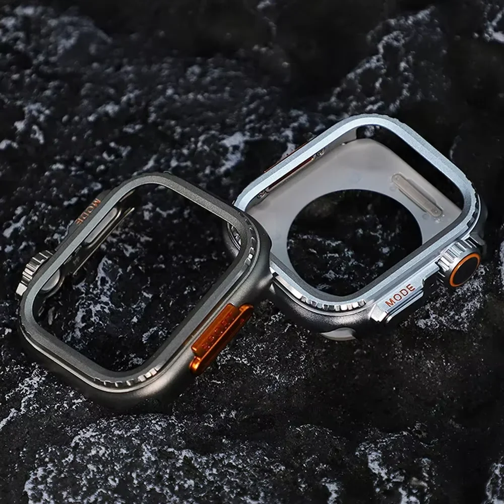 Zinc Alloy Case For Apple Watch Series 9 8 7 45mm Seconds Change to Ultra 2/1 49mm Protection Shell iWatch 6 5 4 SE 44mm Cover image 4