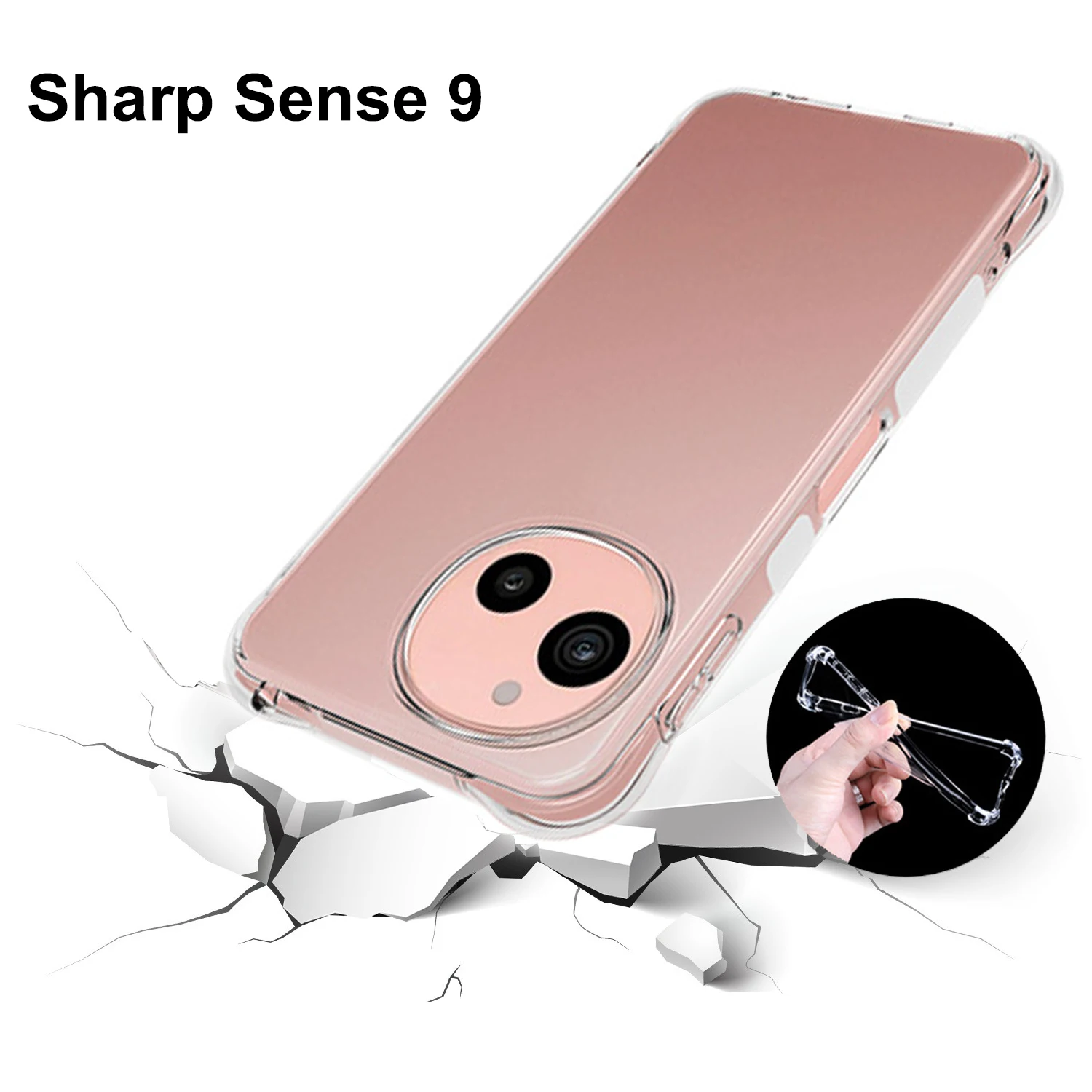Para Sharp Aquos Sense 9 funda con cojín de aire a prueba de golpes transparente Airbag parachoques de silicona TPU contraportada funda de teléfono suave para Sharp Sense9