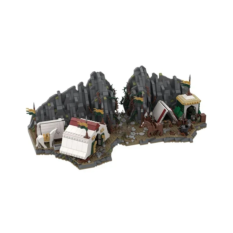 Magical Rings Moc Building Block Movie Scene Dunharrow Shelter Model Castle Bricks DIY Assembly Street View Toy  Gift