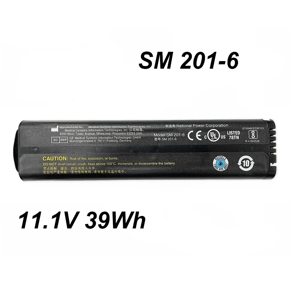 SM201-6 SM 201-6 11.1V 39Wh Original Battery For GE DASH 3000 4000 5000 B20 B30 B40 B20I B30I B40I Anritsu MT9083 Series