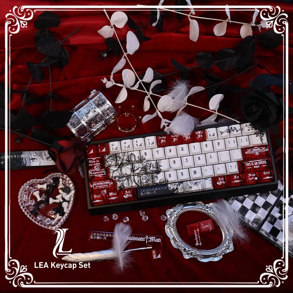 New Makima Theme Anime Keycaps Set PBT PC Keyboard Caps Customized Cherry Profile Keycaps for Mechanical Keyboard Accessories