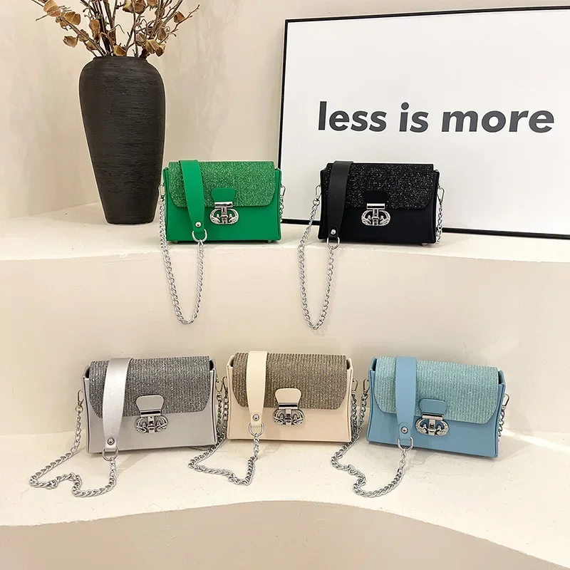 

New in 2025 - Women's Stylish Small Square Bag. Fashion - Forward Chain - Strap, Multi - Way Carry One - Shoulder Crossbody