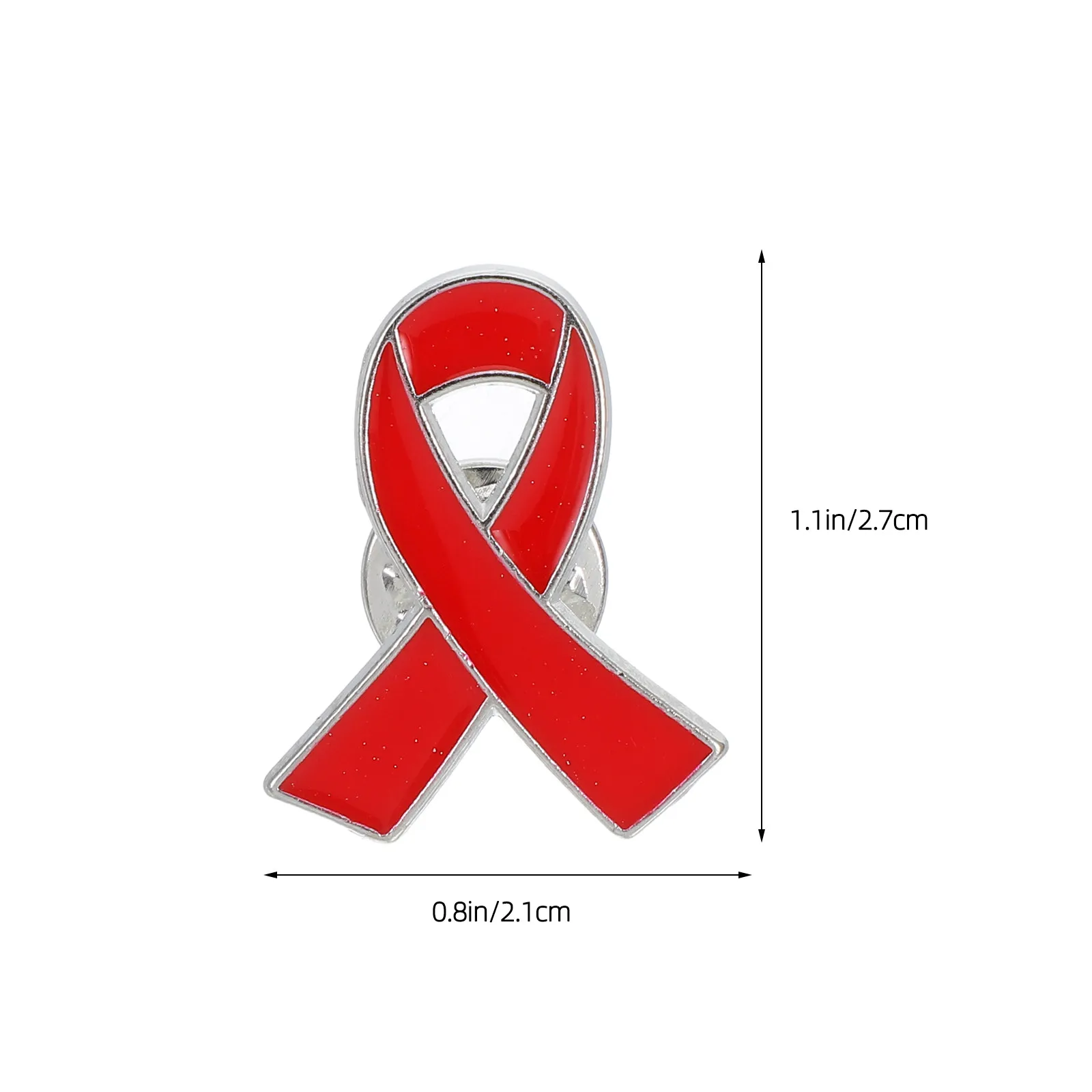 25Pcs Red Ribbon Awareness Brooches Bulk Awareness Lapel Pin for Preventive Care Campaigns Charity Organizations