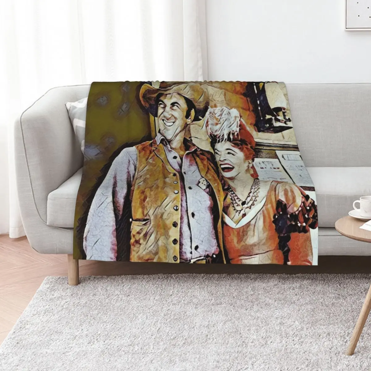 

Gunsmoke - Marshall Dillon and Miss Kitty Throw Blanket Bed Quilt Moving Large Blankets