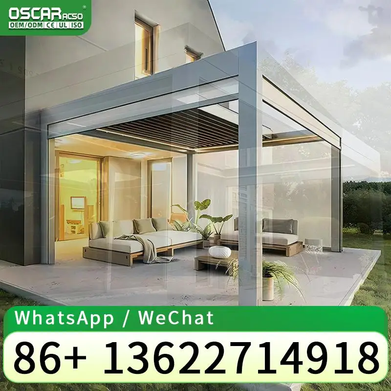Bioclimatic 6x4 Manual Remote Control Sun Shade Outdoor Pergola Custom Aluminium for Garden Patio Balcony pergolas