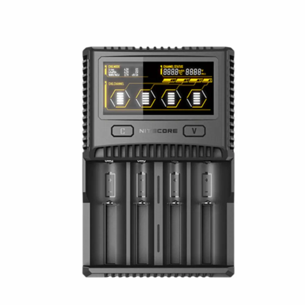 NITECORE SC4 Intelligent Battery Charger Superb Four Slots 6A Total Outpu Fast Charging For 18650 14450 16340 AA Batteries