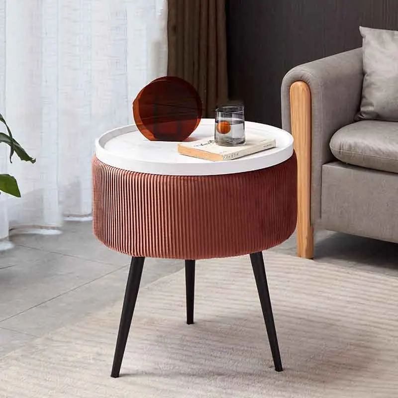 

Nordic Furniture Home Circular Coffee Table Living Room Hotel Sofa Side Table Creative Storage Tea Table Bedroom Bedside Table