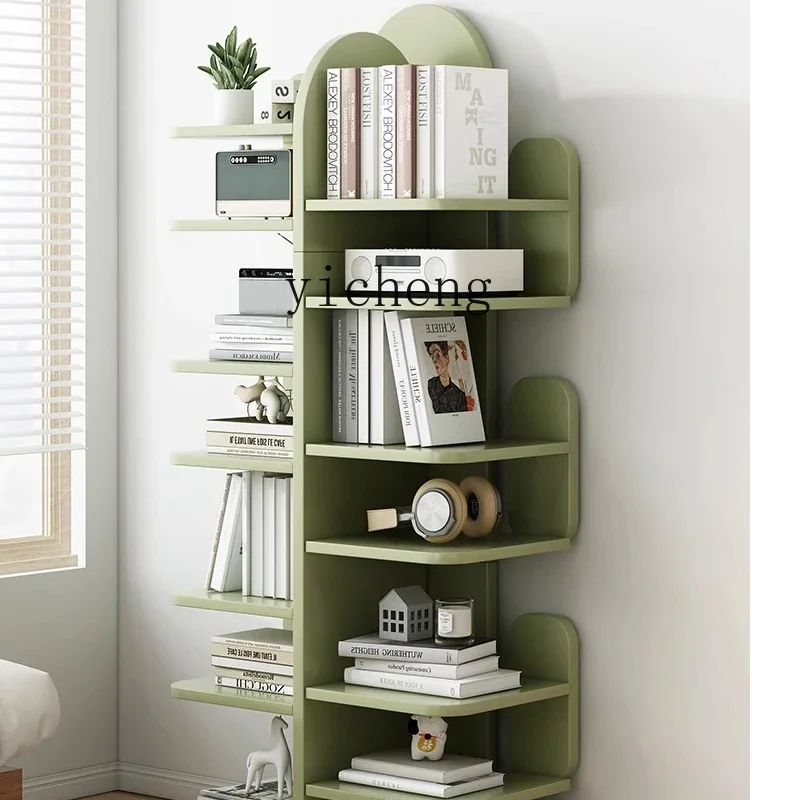 Zf Creative Bookshelf Floor Home Office Wall Simple Storage Storage Shelf Bookcase
