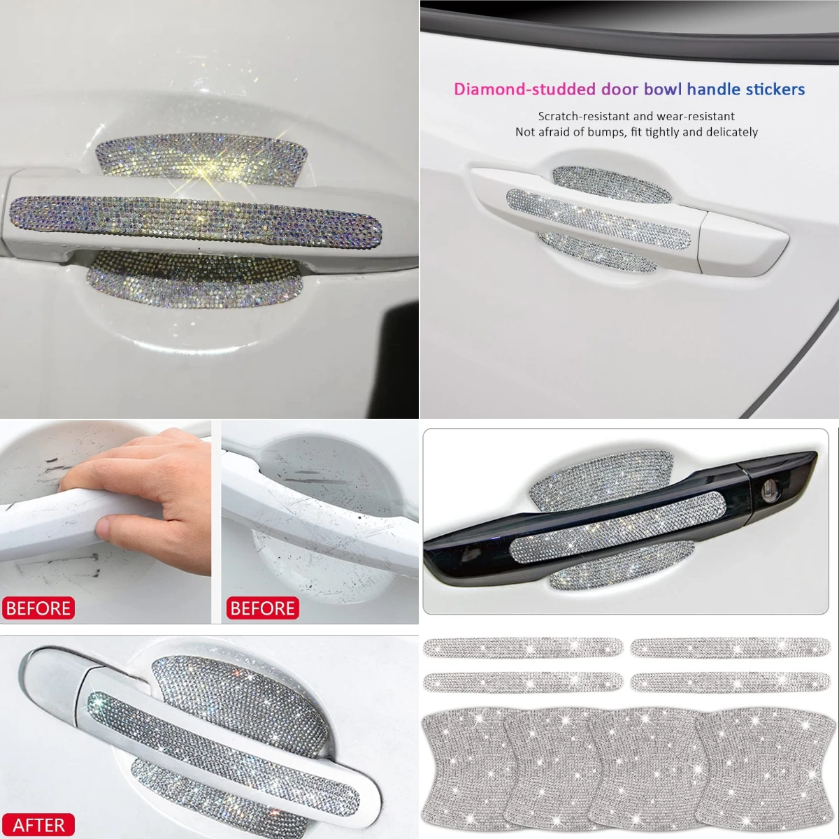 

Car Door Handle Door Bowl Sticker Protection Car For Jeep Wrangler Grand Cherokee Cherokee Compass Gladiator Renegade Wagoneer