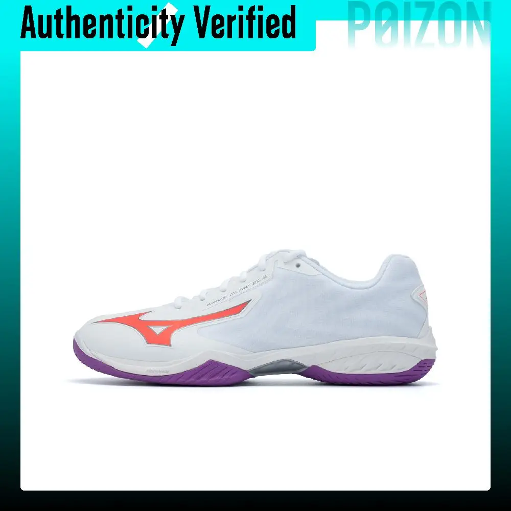 Mizuno Wave Claw EL 2 Badminton Shoes Unisex Low-top White/Orange/Purple 71GA258391