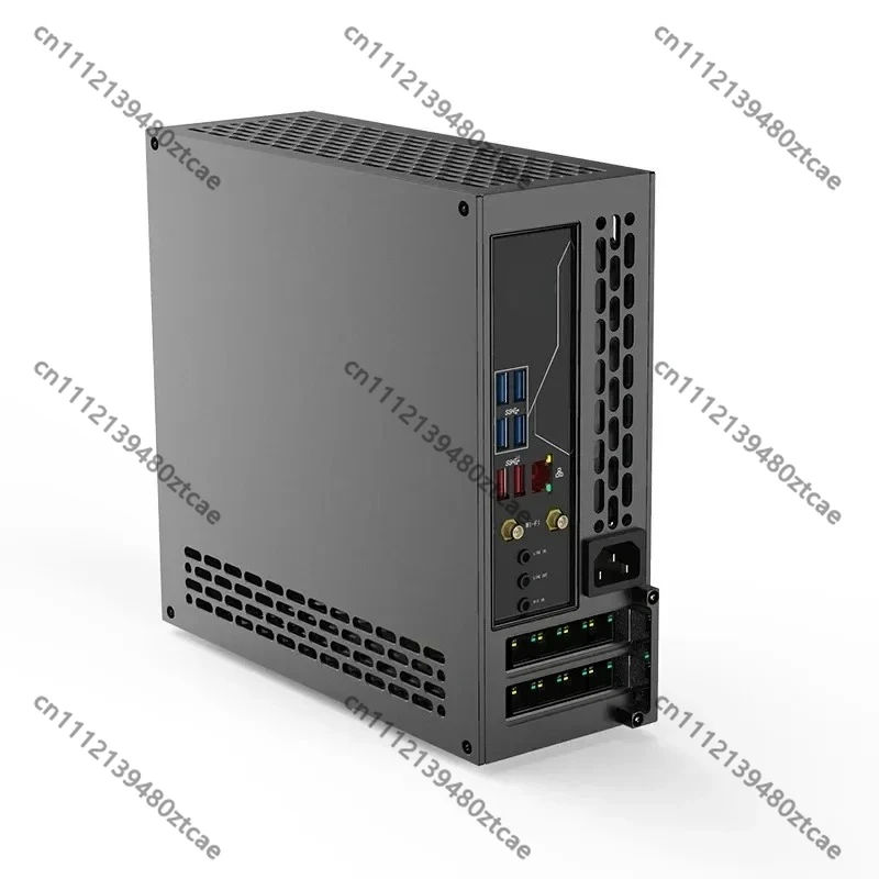 1U Mini ITX Computer Case, Dual Slot Graphics Chassis 5L Small Server Host Shell Precision Chamfered Desktop Cabinet Accessories