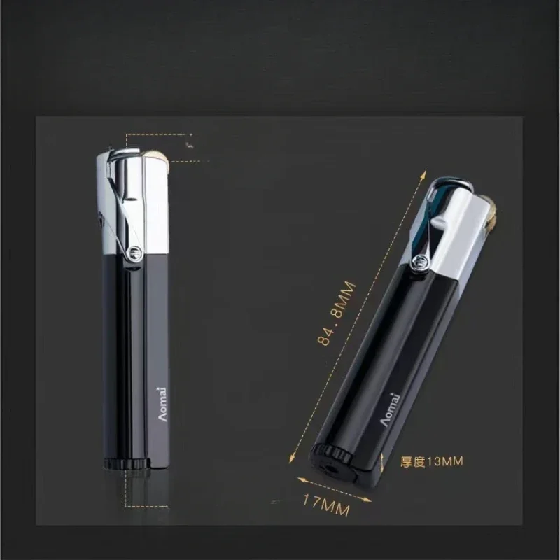 2024 New Portable 1300 C Compact Jet Gas Turbo Torch Butane  Lighter Strip Fixed Fire Windproof Metal Cigar Lighter Cigarette