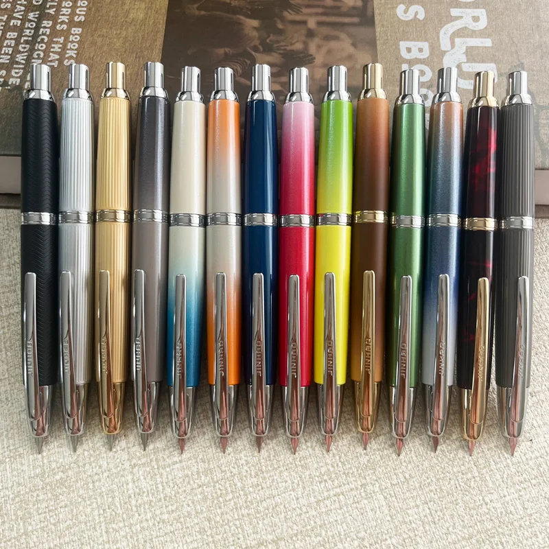 

Limited Edition Gradient Color Jinhao 10 Retractable Press Fountain Pens EF/F Nib with Ink Converter Writing Gift Pen New