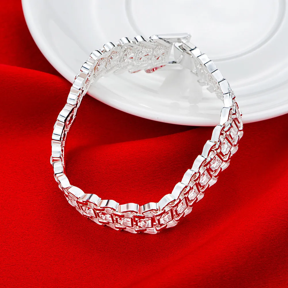 925 Sterling Silver Gift Charm 8 Inches Fine Bracelet For Women Fashion Wedding Party Jewelry Wholesale 6