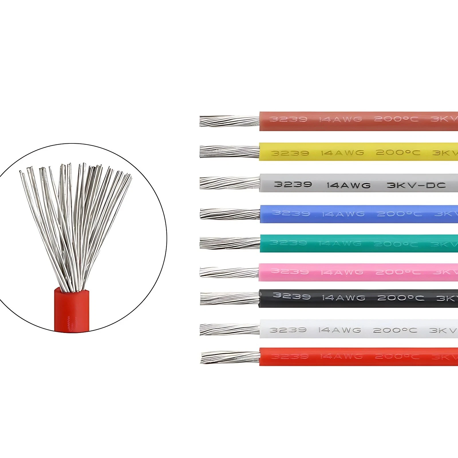 5/10Meter 14/16/18/20/22/24/26/28/30AWG UL3239 Silicone Cable Flexible Wire Various Colors Tin Copper