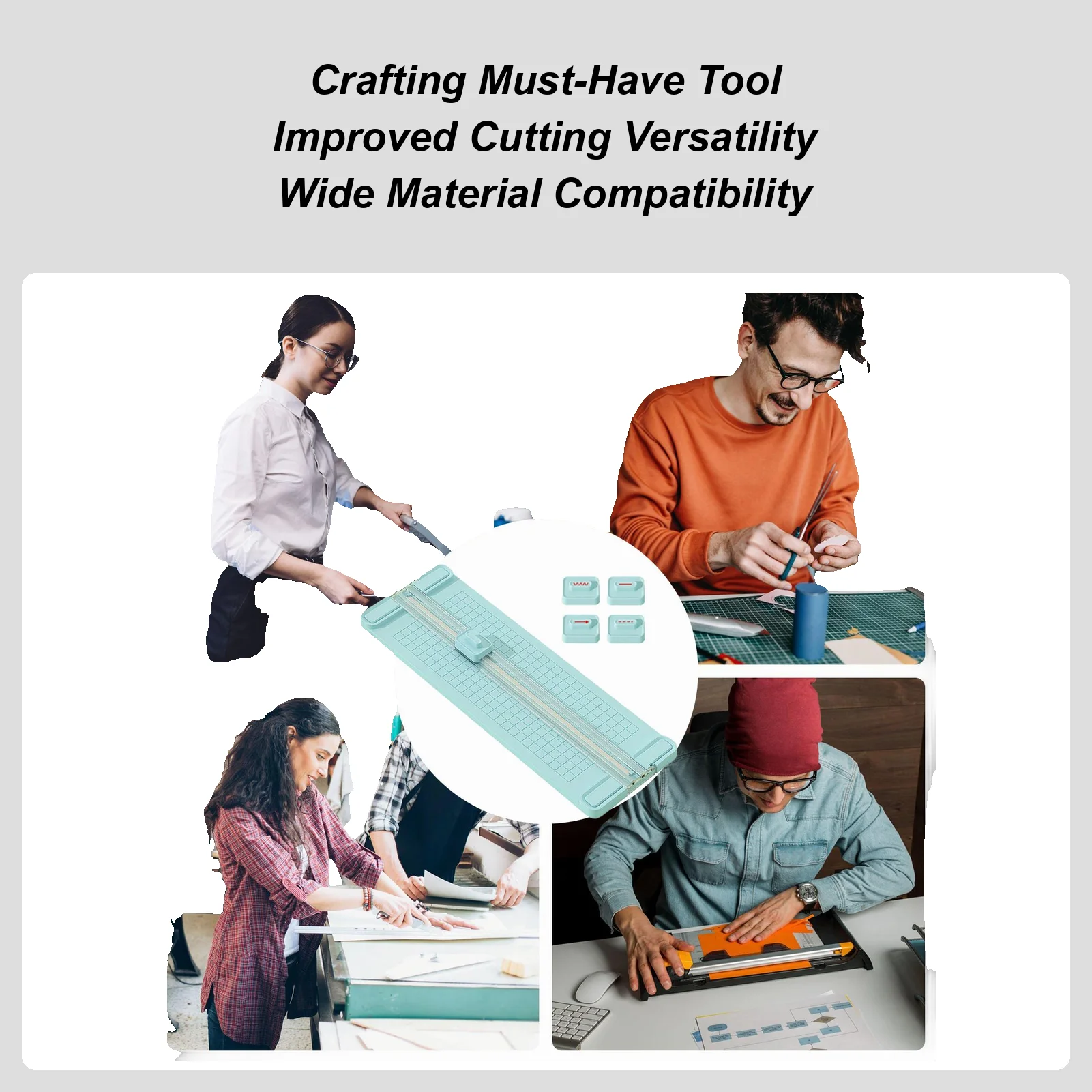 Paper Cutter Slider Precision Scrapbooking Paper Trimmer Ergonomic Portable Slicer Photo Cutting Tool For Offices Classrooms