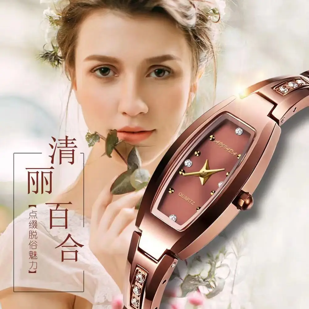 Jam Tangan Retro Emas untuk Wanita Jam Tangan Wanita Kecil Antik Jam Tangan Gelang Baja Jam Tangan Kuarsa Hitam Reloj Mujer