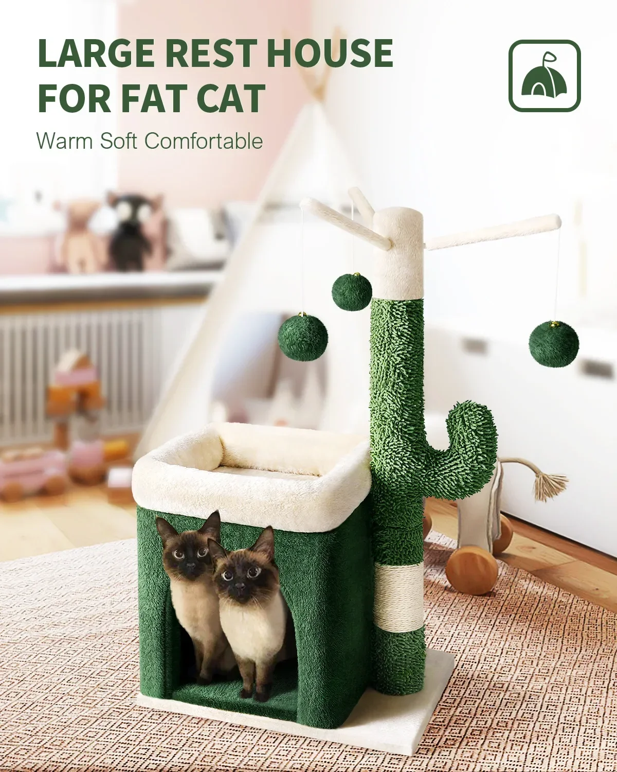 Cat\'s kennel, cactus cat climbing frame, cat tree, cat jumping ， pet bed