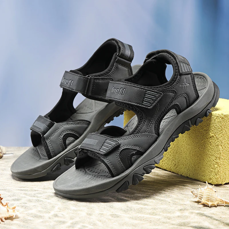 Summer Light-weight Men's Sandals Outdoor Black EVA Slip On Soft Casual Sandal Shoes For Man Sandals Zapatos Hombre Big Size 47