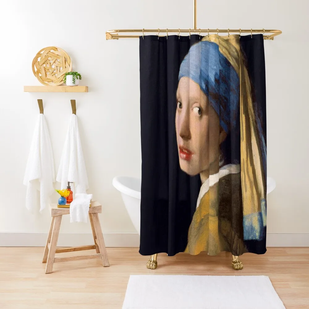 Johannes Vermeer Girl with a Pearl Earring Shower Curtain In The Bathroom Shower Sets For Bathroom Curtain