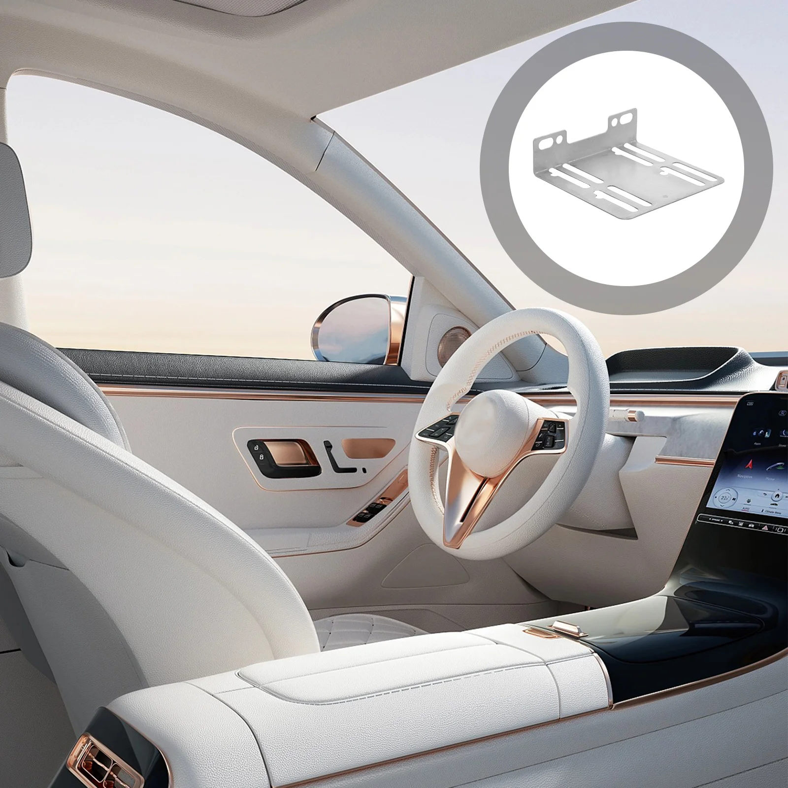 

2Pcs Audio Fixed Bracket Iron Material for Navigation Stereo Mounting Car Headboard Installation Support Kit Audio Bracket