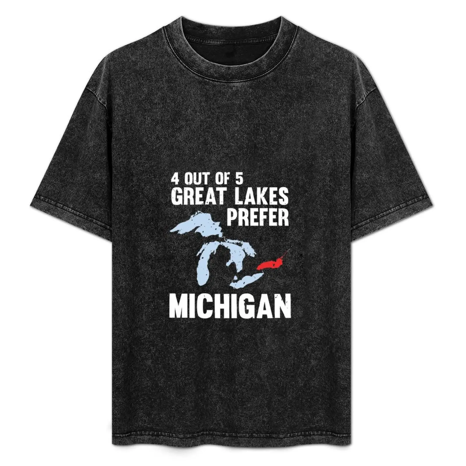

Four Out Of Five Great Lakes Prefer Michigan Long Sleeve Tee T-Shirt Simple Print Design T-Shirt