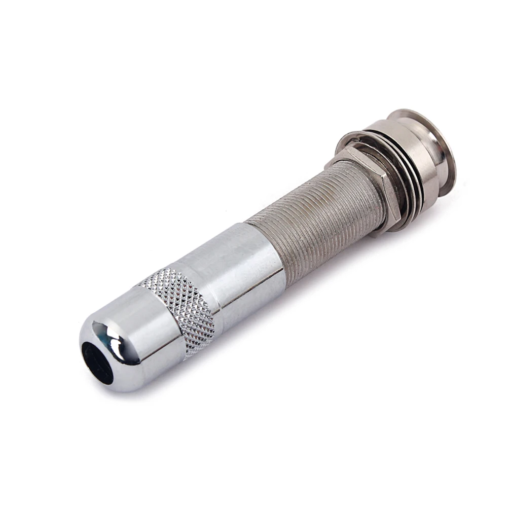 Presa jack per chitarra con cilindro filettato di colore cromato Spina jack per puntale Manicotto con boccola filettata corta per chitarra basso
