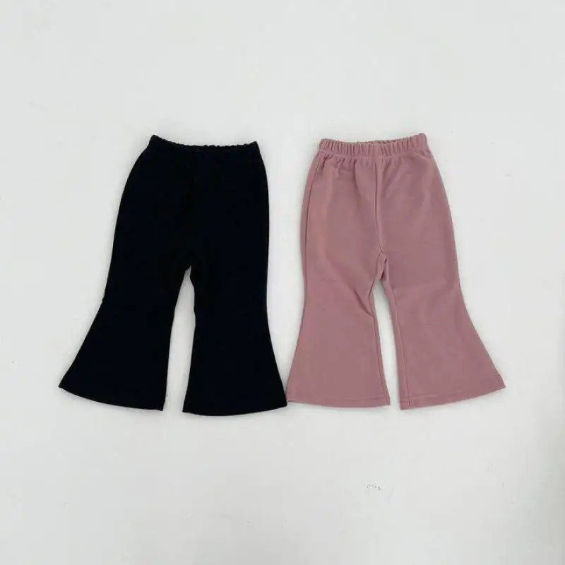 

2024 Spring New Children Loose Trousers Cotton Baby Girls Fashion Flared Pants Toddler Kids Solid Comfortable Casual Pants